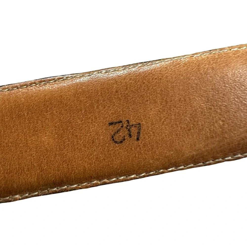 Torino Calcutta Lizard Brown 1.25 Inch Width Mens Size 42 Brass Buckle